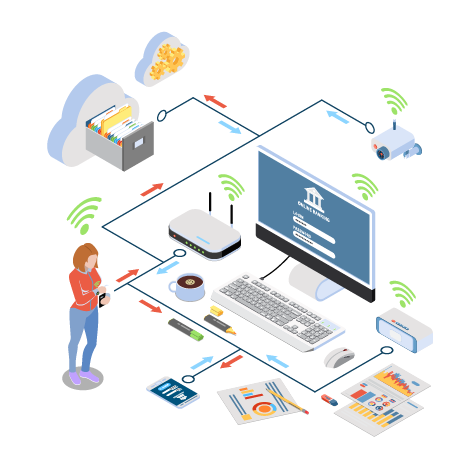 Computer connected to multiple devices