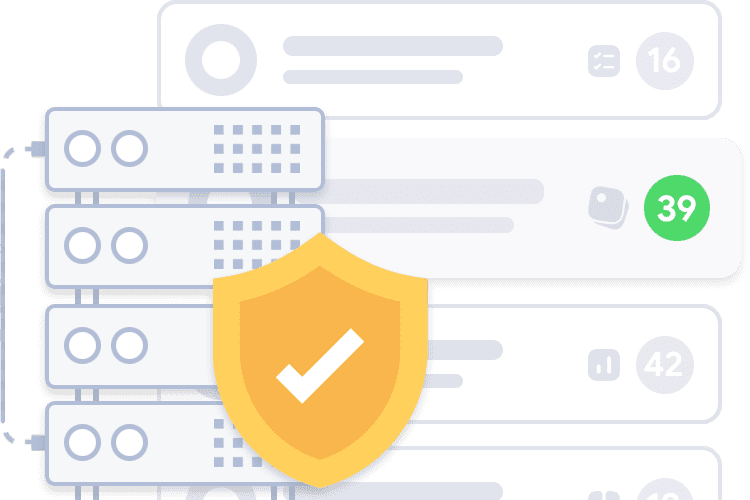 Options with security badge in front