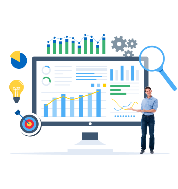 Dashboard with analytics graph