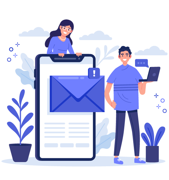 Two people messaging each other
