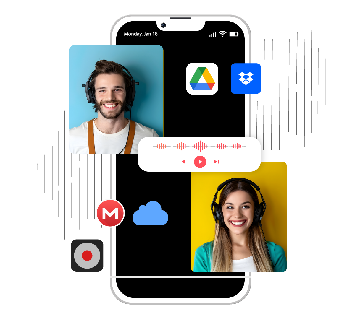 Mobile will icons and recording