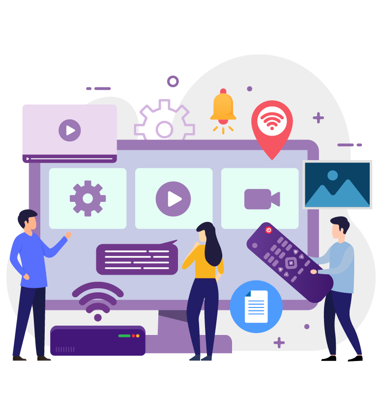 People in front of dashboard