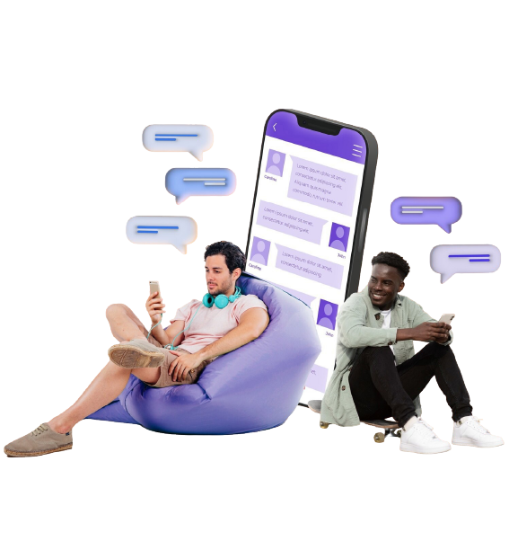 Two people messaging each other