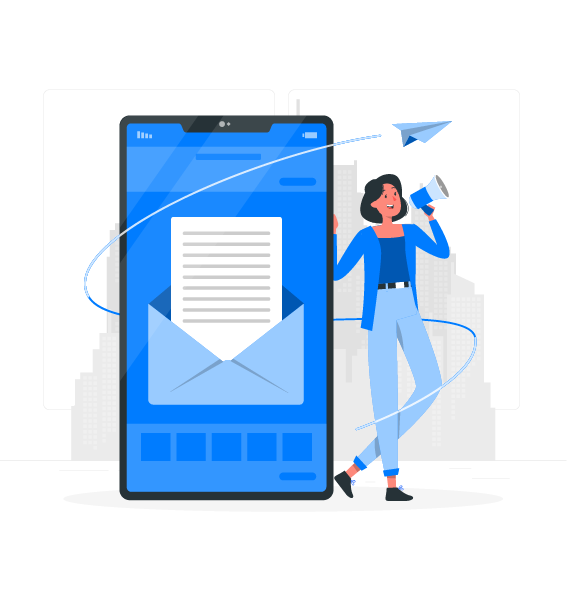 女子在手机一侧阅读信息