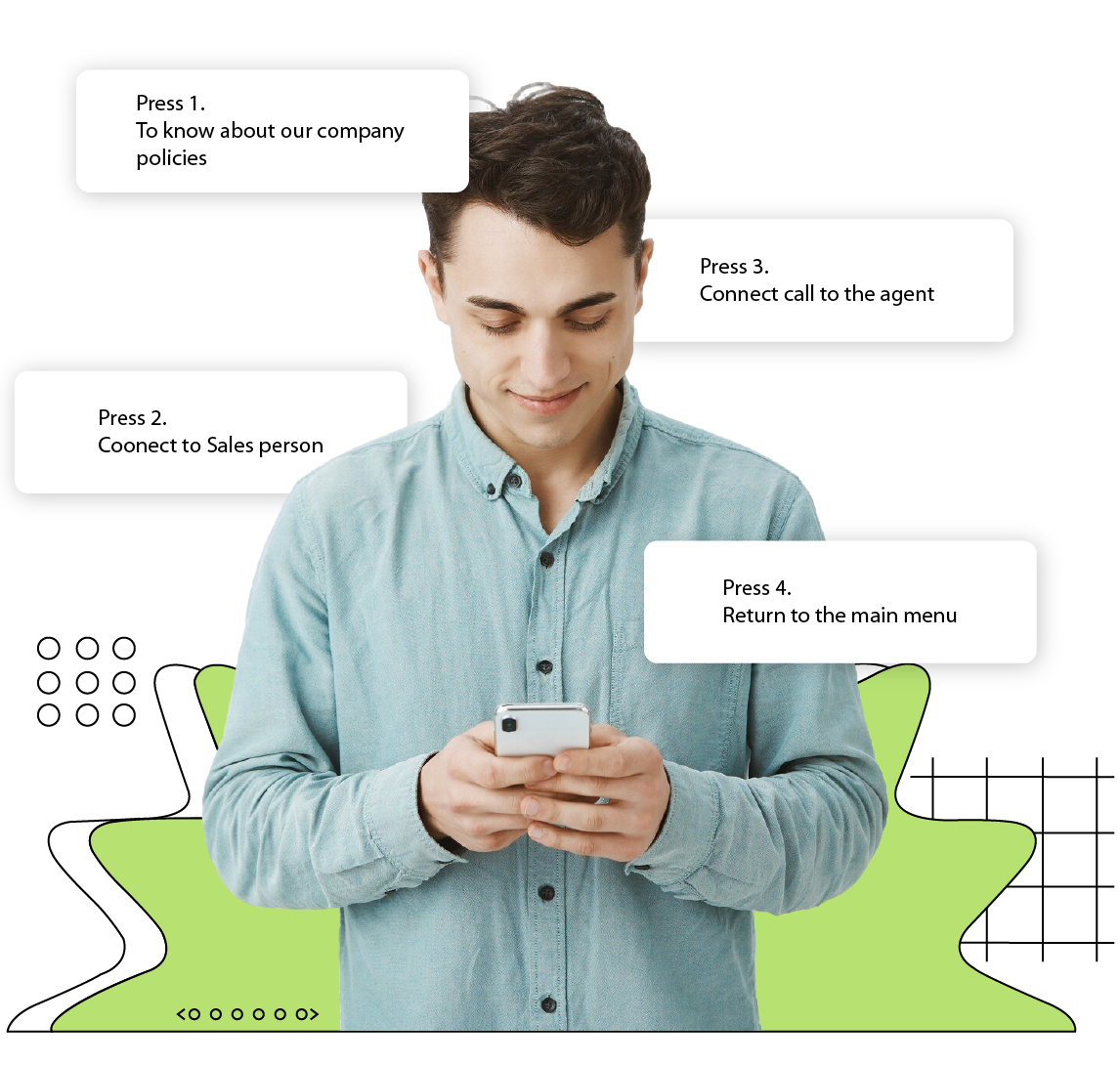Man typing on phone