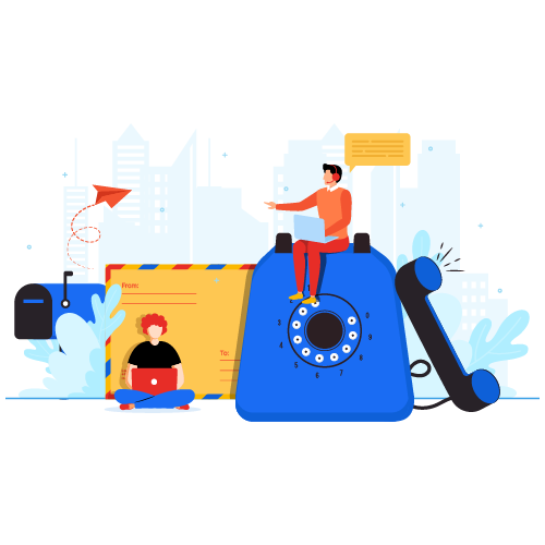 Man sittng on top of an telephone