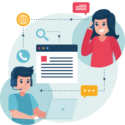 Agent and customer talking