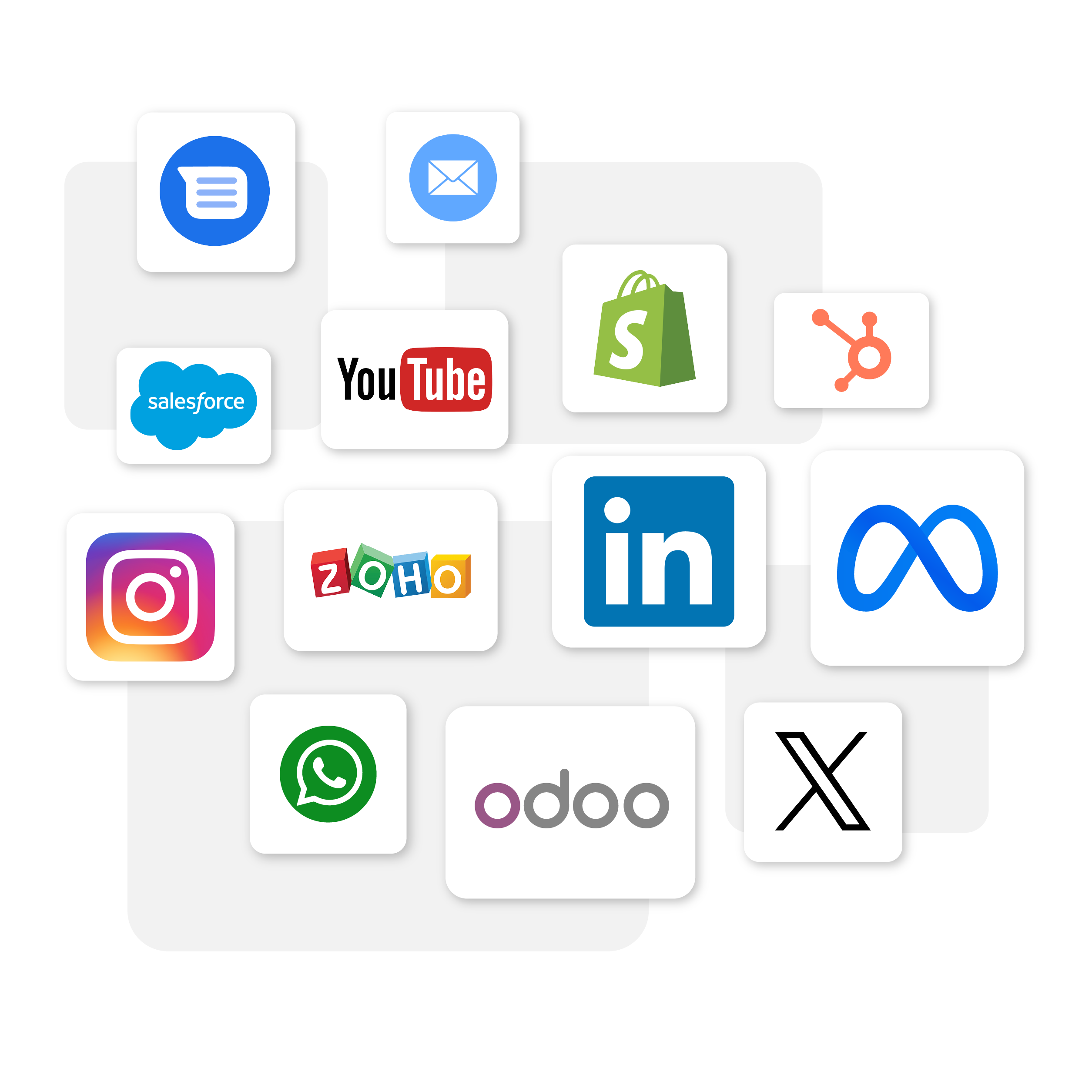 Logos in einer Schachtel zusammengefügt